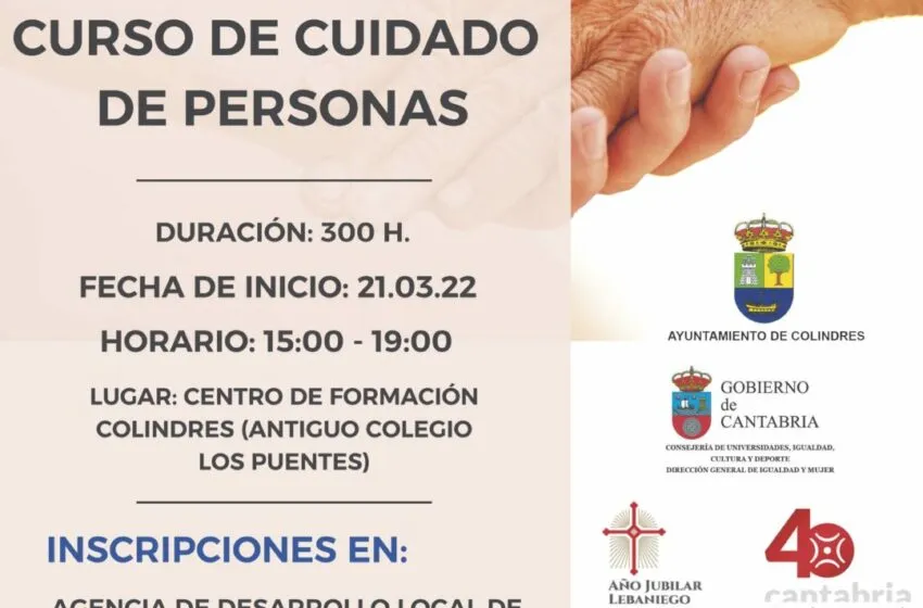  COLINDRES OFERTA UN CURSO DE CUIDADO DE PERSONAS DENTRO DEL PLAN CORRESPONSABLES