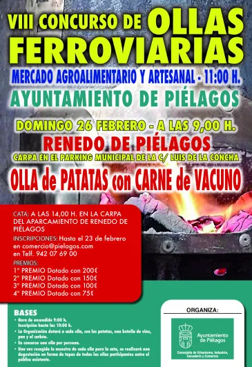  El Ayuntamiento celebrará el 26 de febrero su VIII Concurso de ollas ferroviarias que, como novedad, irá acompañado de un mercado agroalimentario y artesano