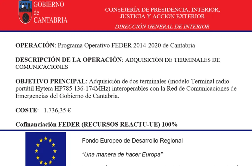  Subvención para la adquisición de terminales de comunicaciones