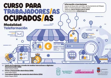  El Ayuntamiento de Piélagos impartirá, en colaboración con el Gobierno de Cantabria, tres cursos para facilitar el reciclaje formativo de trabajadores/as en activo