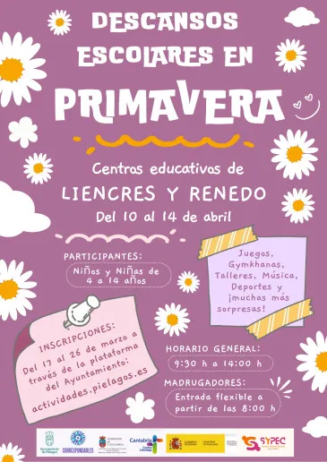  El Ayuntamiento abrirá del 17 al 26 de marzo la inscripción en los programas de ocio vacacional que desarrollará durante el descanso escolar de Semana Santa
