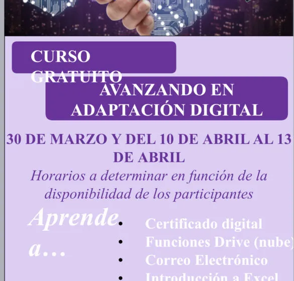  Abierto el plazo de inscripción para un curso gratuito de adaptación digital 