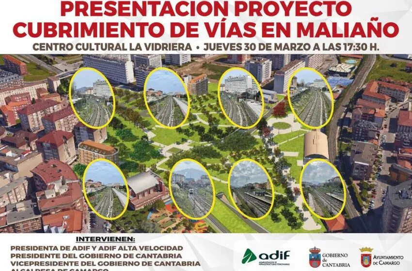  Camargo celebrará el próximo jueves a las 17:30 horas en La Vidriera un acto abierto al público para dar a conocer los detalles del proyecto de cubrimiento de las vías de tren
