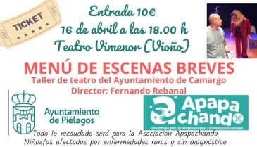 El Taller de teatro del Ayuntamiento de Camargo ofrecerá este domingo en Vioño un ‘Menú de escenas breves’ a beneficio de la Asocación Apapachando