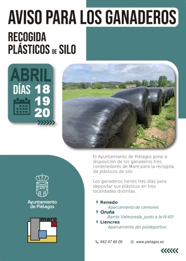  Ayuntamiento y MARE pondrán a disposición de los ganaderos de Piélagos contenedores para la recogida de plásticos de silo