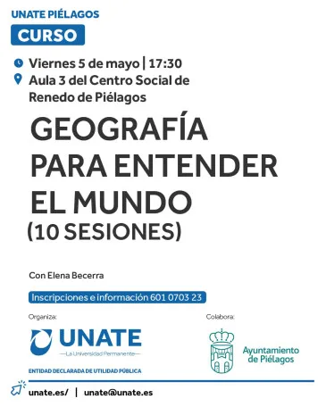  UNATE pondrá en marcha este viernes un curso de geografía para que los vecinos de Piélagos puedan entender el mundo