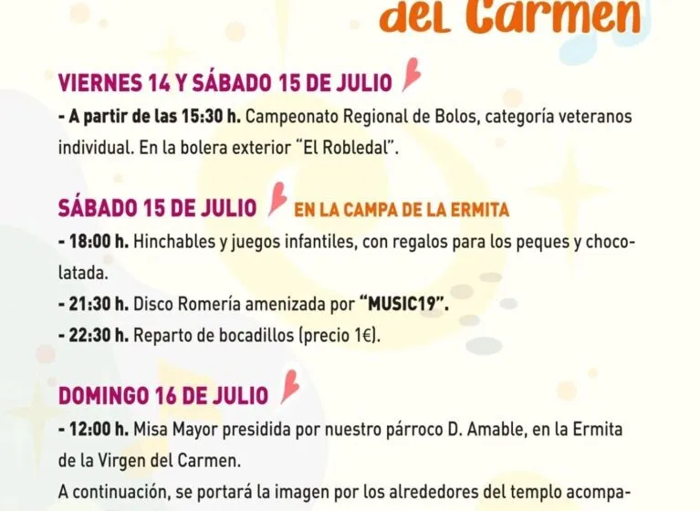  Fiestas del Carmen y Santiago Apóstol – Orejo 2023