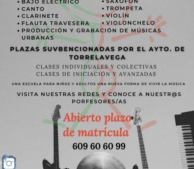 Abierto el plazo de matrícula de la Escuela de Música de Torrelavega