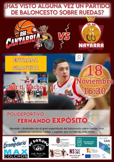 Noticias de Cantabria | El Cántabro | El Polideportivo municipal de Renedo, sede este sábado de un partido de baloncesto en silla de ruedas que enfrentará al BSR Cantabria y al BSR Navarra