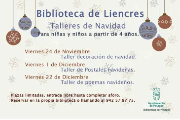  La Biblioteca municipal de Liencres invita a sus jóvenes lectores a participar en tres talleres de Navidad