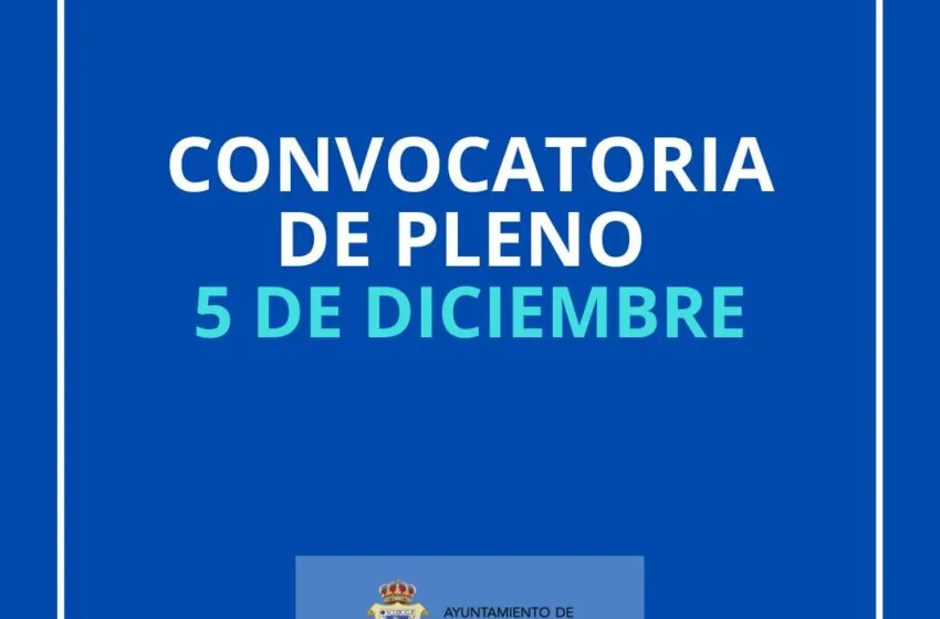  CONVOCATORIA DE PLENO EL 05/12/2023
