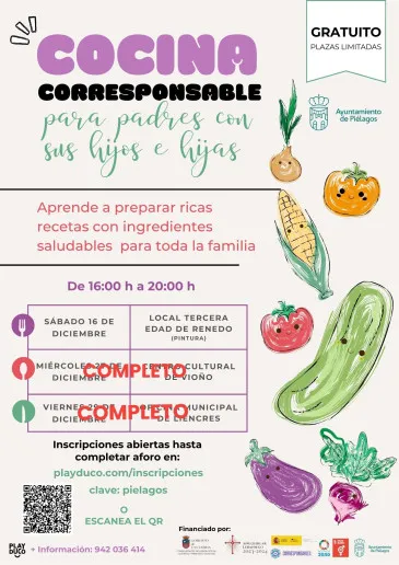 Noticias de Cantabria | El Cántabro | Agotadas las plazas para los talleres de cocina corresponsable de Vioño y Liencres y abierta la inscripción para las últimas disponibles en Renedo