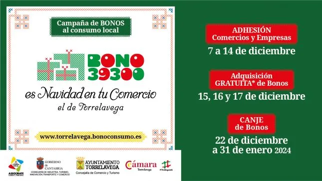  Abierto el plazo de inscripción para las actividades económicas que quieran participar en la 7ª edición del Bono39300