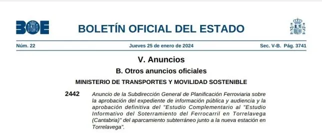  Aprobado definitivamente el Estudio Informativo del aparcamiento subterráneo previsto en el proyecto del soterramiento