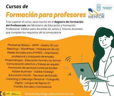  El Ministerio de Educación abre la inscripción para los 19 cursos de formación del profesorado que ofertará en el Aula MENTOR de Piélagos