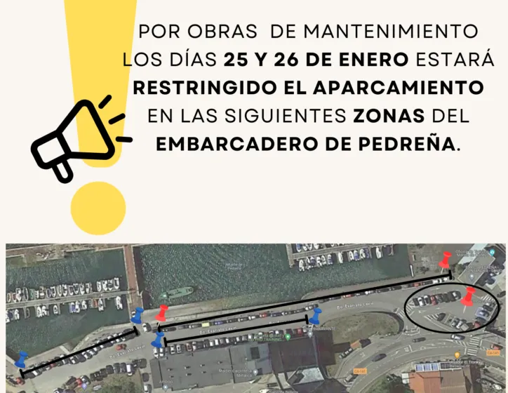 Aviso: obras de mantenimiento embarcadero de Pedreña