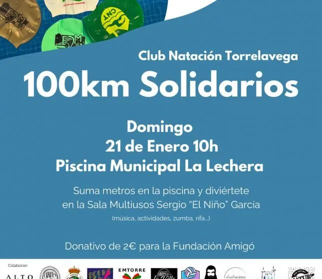  La piscina municipal de La Lechera acoge Los ‘100km Solidarios’ de natación a favor de la Fundación Amigó