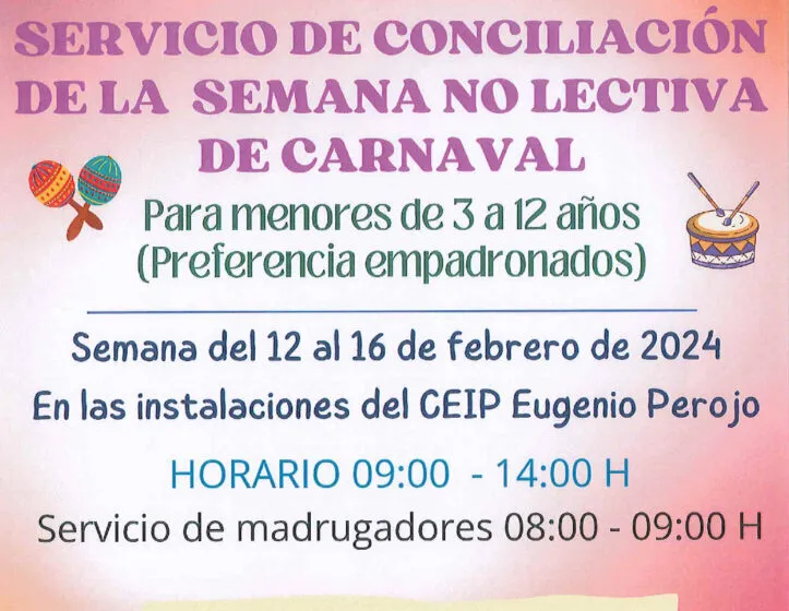  Servicio de conciliación de la semana no lectiva de carnaval