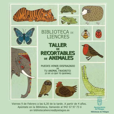  La Biblioteca municipal de Liencres celebrará el Carnaval con sus jóvenes lectores organizando un taller de recortables de animales
