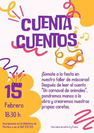  La Biblioteca municipal de Mortera celebrará este jueves el “Carnaval de los animales” con sus lectores más jóvenes