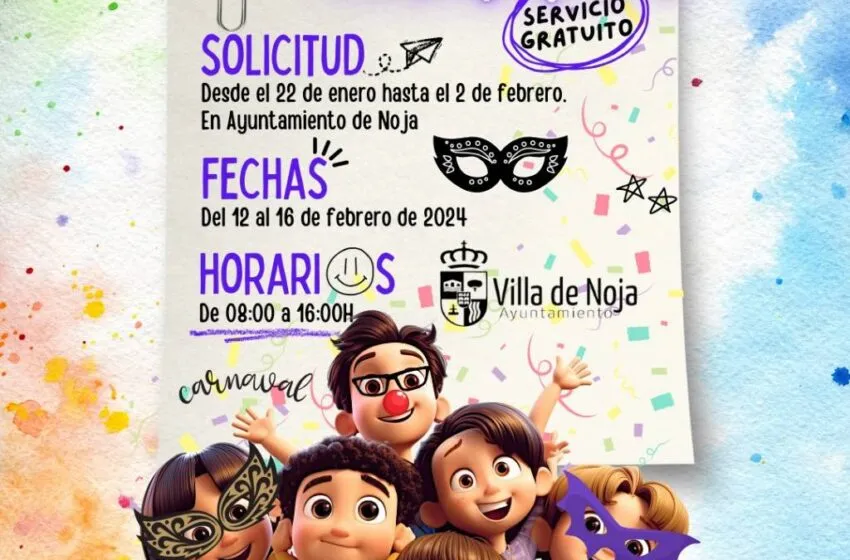 El Ayuntamiento ofrece 65 plazas gratuitas para que las familias puedan conciliar en la semana de vacaciones escolares con motivo del Carnaval
