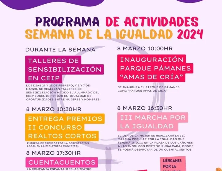 Os dejamos por aquí la información general del #DíaDeLaMujer #8M