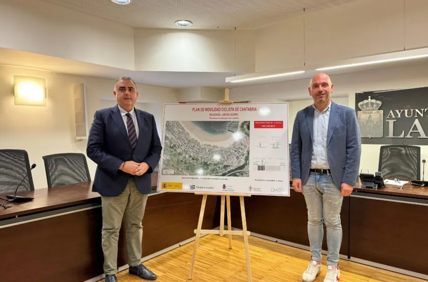  Miguel González y Roberto Media presentan el proyecto de carril bici Laredo centro