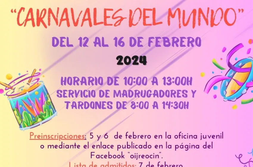  Listado de admitidos para la Ludoteca de Carnaval 2024