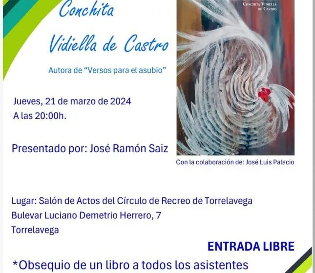  Conchita Vidiella presenta este jueves su poemario ‘Versos para el asubio’