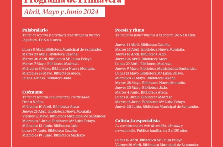  ‘Más que leer’ llega a las bibliotecas santanderinas con actividades de animación lectora