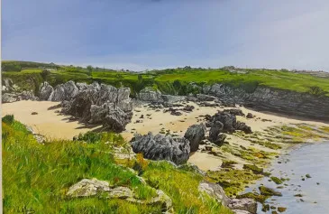 La pintura figurativa de Miguel Ángel García Sánchez sobre costa Quebrada recala desde mañana, jueves, en la Biblioteca municipal de Liencres