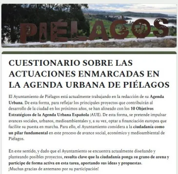  El Ayuntamiento de Piélagos invita a sus vecinos a participar en la elaboración de la Agenda Urbana que definirá el futuro del municipio hasta 2030