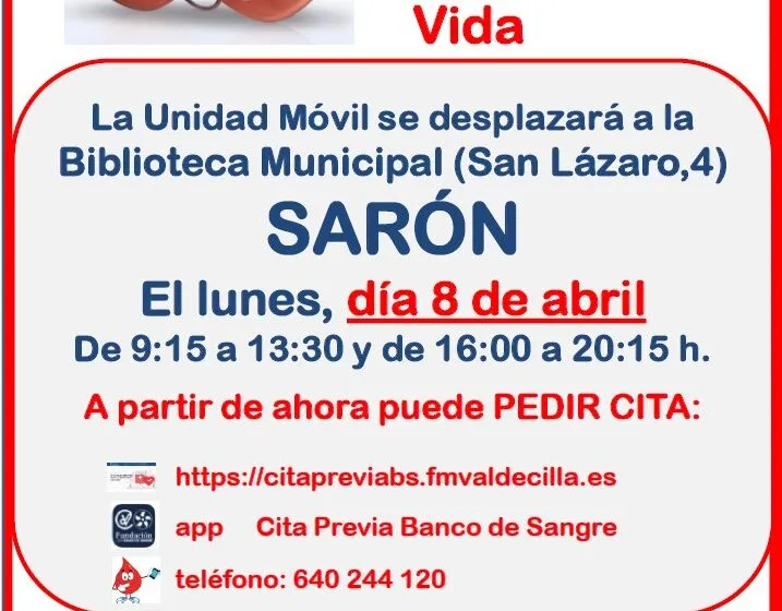 Noticias de Cantabria | El Cántabro | La unidad para donar sangre se traslada a Sarón el 8 de abril