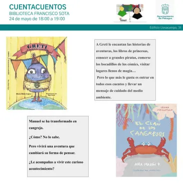  “Greti, el monstruo sostenible” y “El clan de los cangrejos” enseñarán a los lectores de la Biblioteca municipal de Renedo a cuidar el medio ambiente