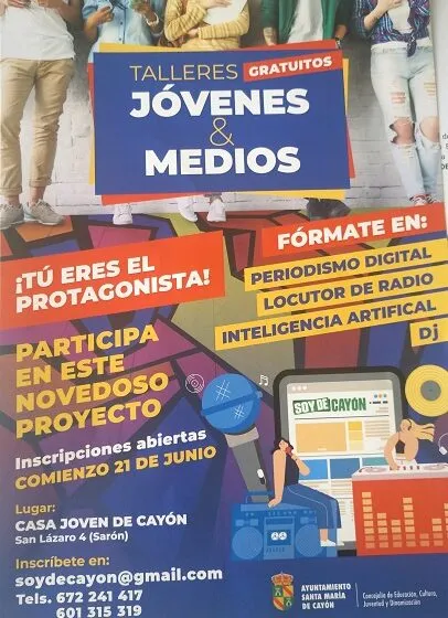 Los talleres ‘Jóvenes y Medios’ acercan el periodismo digital y la radio a la juventud de Cayón