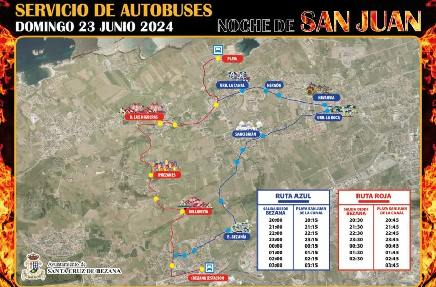  Bezana ofrece un servicio especial de autobuses para facilitar los desplazamientos a la playa de San Juan de la Canal la noche del domingo