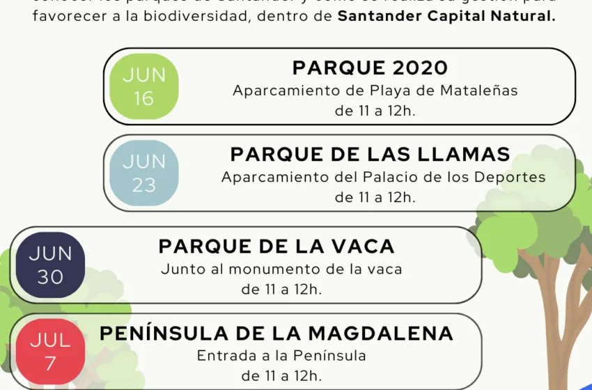  ‘Domingos de parque’ ofrecerá cuatro paseos guiados por los espacios verdes de Santander