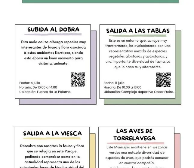 Noticias de Cantabria | El Cántabro | Salidas al Dobra, Las Tablas y La Viesca este mes de julio dentro de ‘Torrelavega Conexión Natural’