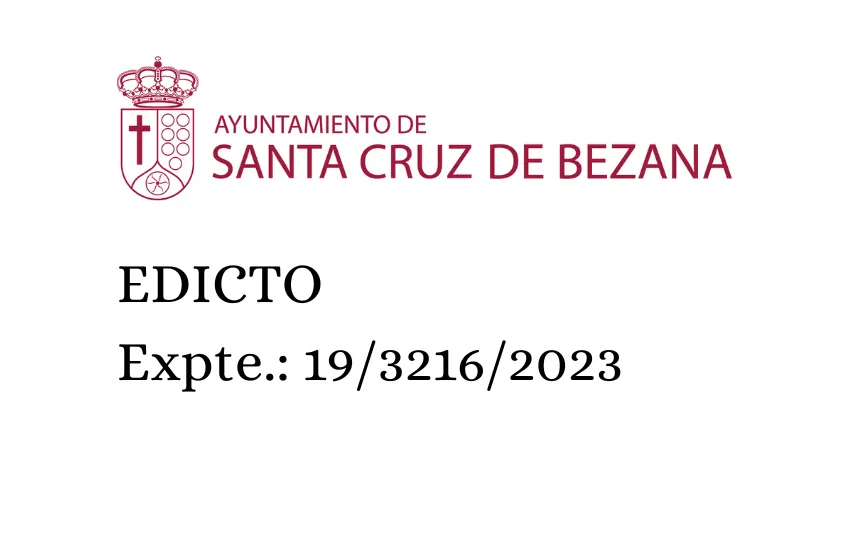  Ayuntamiento de Santa Cruz de Bezana Expte.: 19/3216/2023 EDICTO