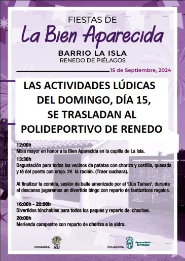 Noticias de Cantabria | El Cántabro | La Junta Vecinal de Renedo traslada al polideportivo municipal de la localidad los actos centrales de la Fiesta de la Bien Aparecida 2024