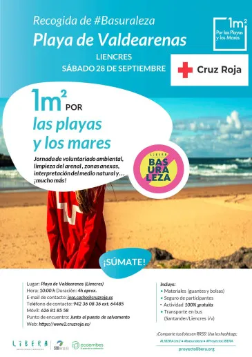 Noticias de Cantabria | El Cántabro | Cruz Roja Cantabria realizará el sábado una recogida de #basuraleza en el entorno de la playa de Valdearenas en Liencres, a través del Proyecto #LIBERA