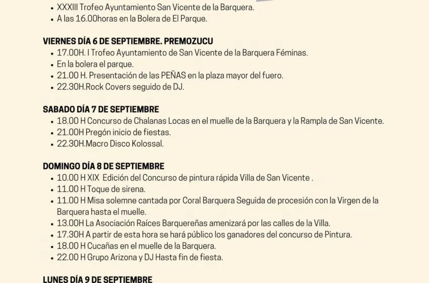 Noticias de Cantabria | El Cántabro | PROGRAMA FIESTAS DE LA BARQUERA Y EL MOZUCU 2024.