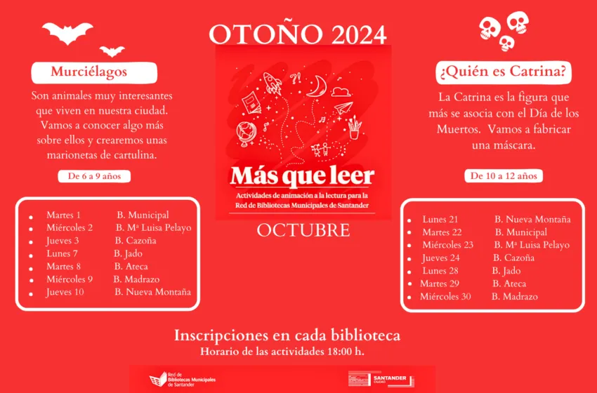 Noticias de Cantabria | El Cántabro | ‘Más que leer’ regresa en octubre con dos propuestas de animación lectora para niños y familias