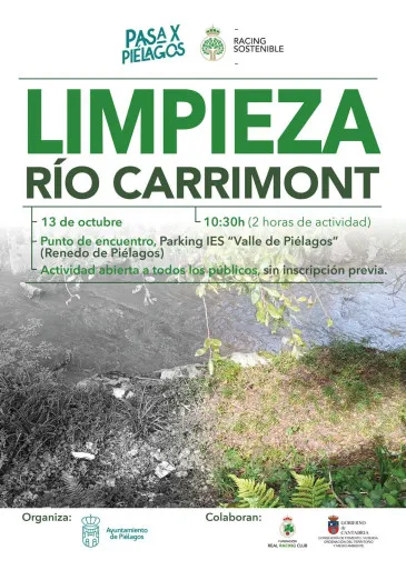 Noticias de Cantabria | El Cántabro | El Ayuntamiento de Piélagos celebrará este domingo una jornada de voluntariado ambiental en el río Carrimont en Renedo