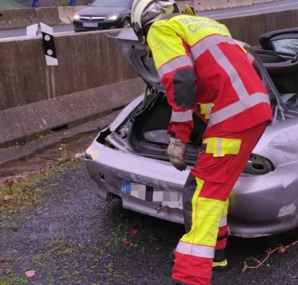 Noticias de Cantabria | El Cántabro | Herido un varón en una salida de vía con vuelco de vehículo en la A-67 a la altura de Molledo