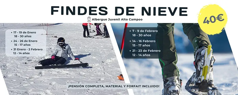  El Gobierno abre la inscripción para las actividades de nieve organizadas en enero y febrero en Alto Campoo para jóvenes de 12 a 30 años