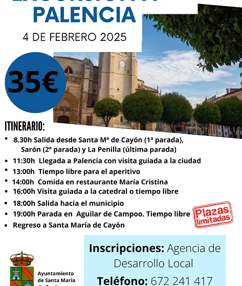  El Ayuntamiento de Santa María de Cayón te ofrece la oportunidad de conocer Palencia a través de la excursión programada para el 4 de febrero