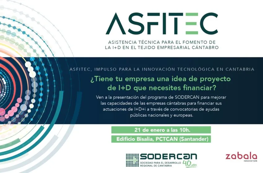  Industria presenta el día 21 el programa ASFITEC para impulsar la I+D en el tejido empresarial de Cantabria