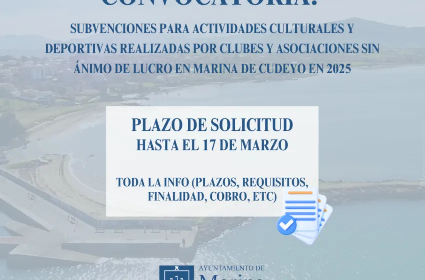 Convocatoria de Subvenciones para Actividades Culturales y Deportivas 2025