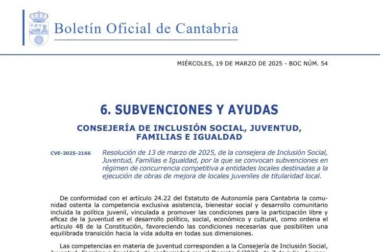  Inclusión Social destina 100.000 euros en ayudas a las entidades locales para la ejecución de obras de mejora de locales juveniles de titularidad municipal